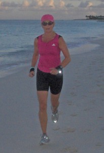 Motivated to run at sunrise on the beach in Cuba.